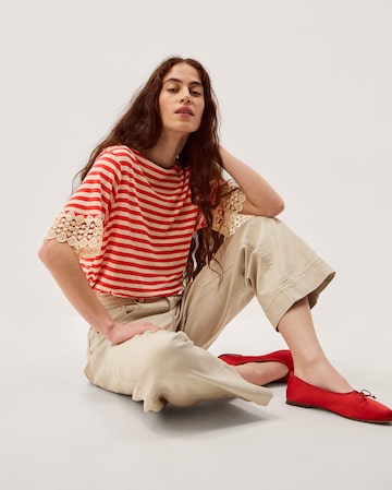 Monsoon Sasha Stripe Linen Blend T-Shirt