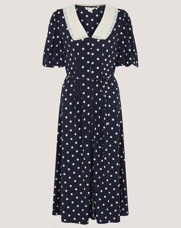 Monsoon Stella Polka Dot Midi Dress