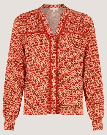 Monsoon Palmer Print Smocked Jersey Top