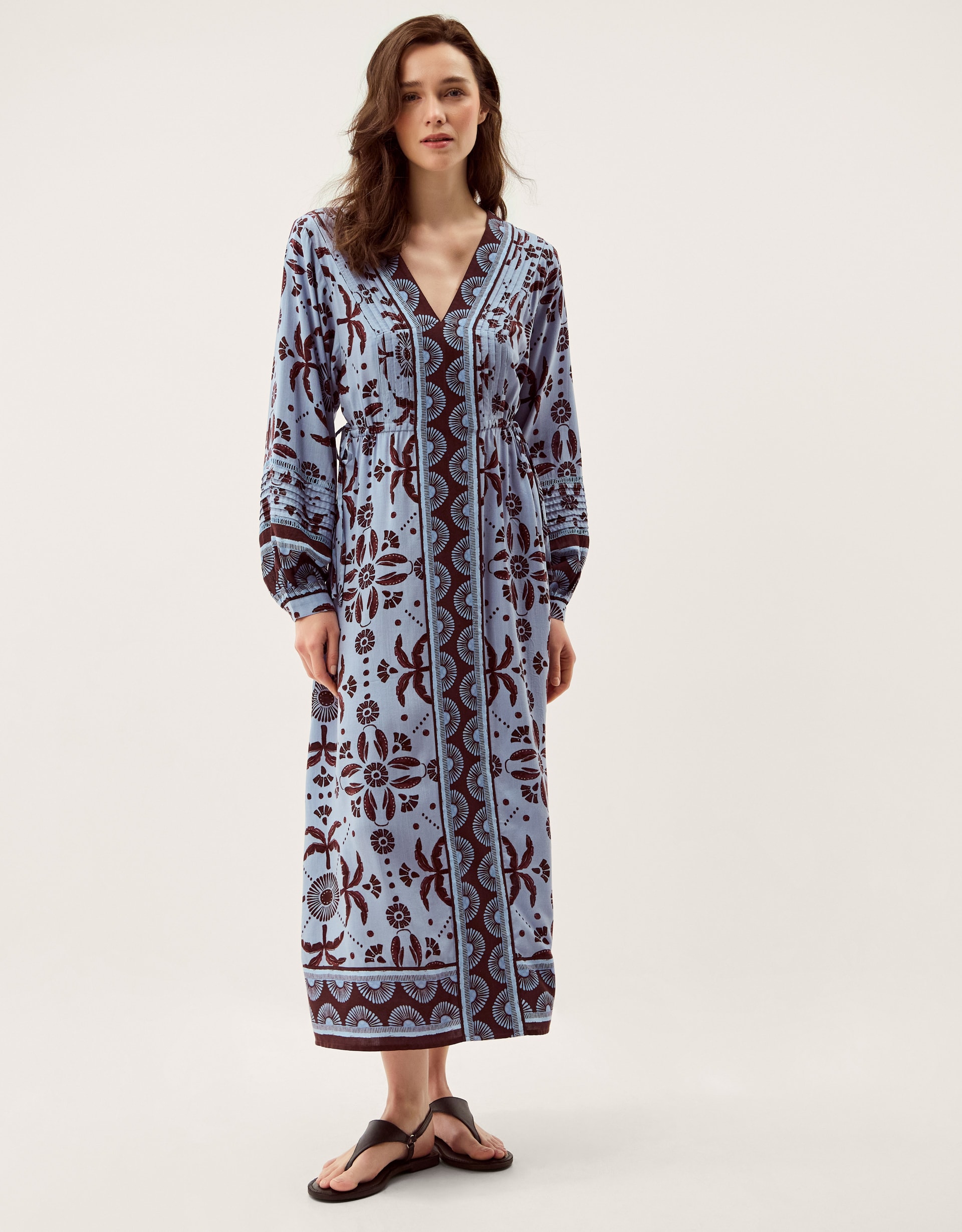Monsoon Thalia Palm Print Midi Dress