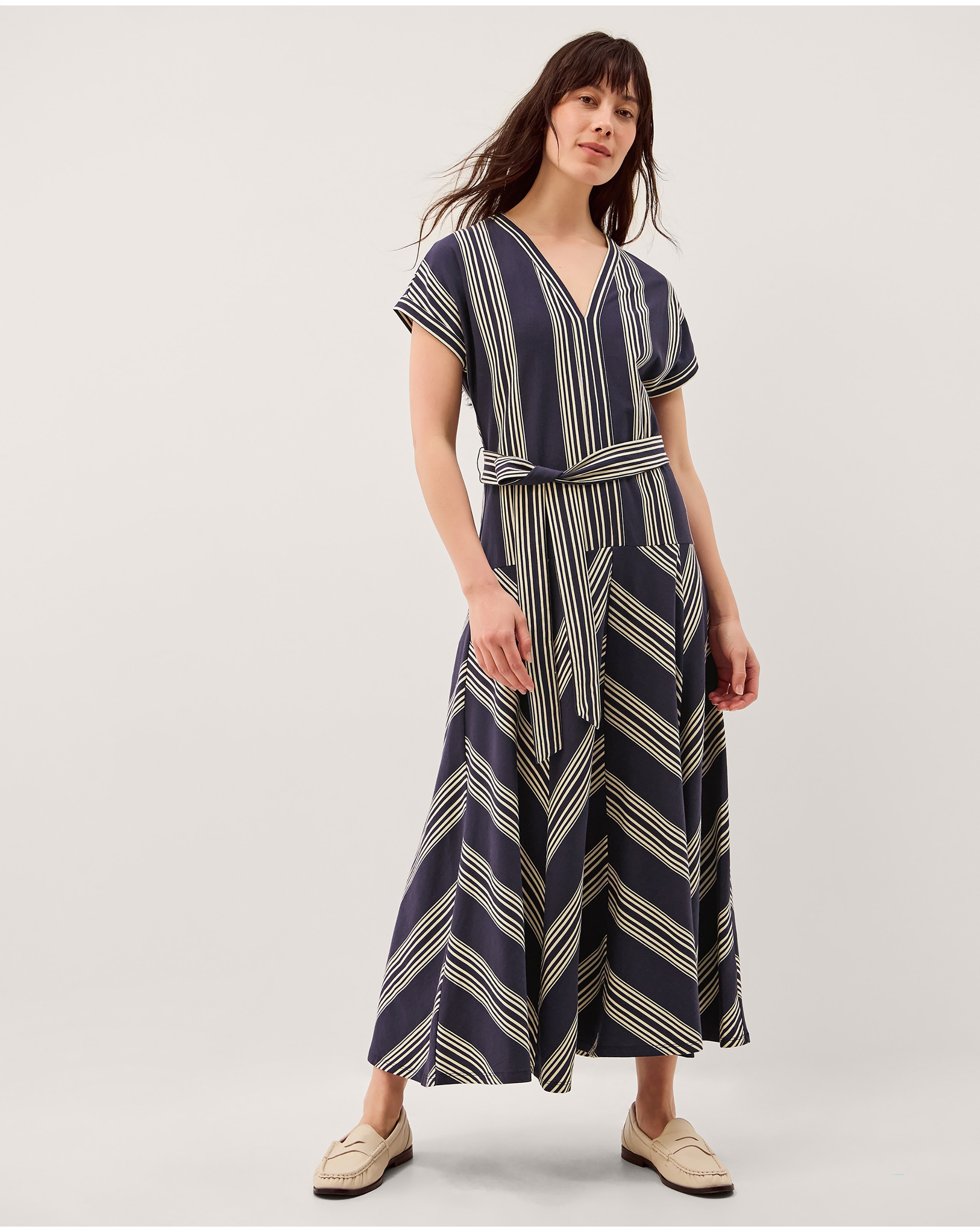 Monsoon Shilta Stripe Jersey Maxi Dress