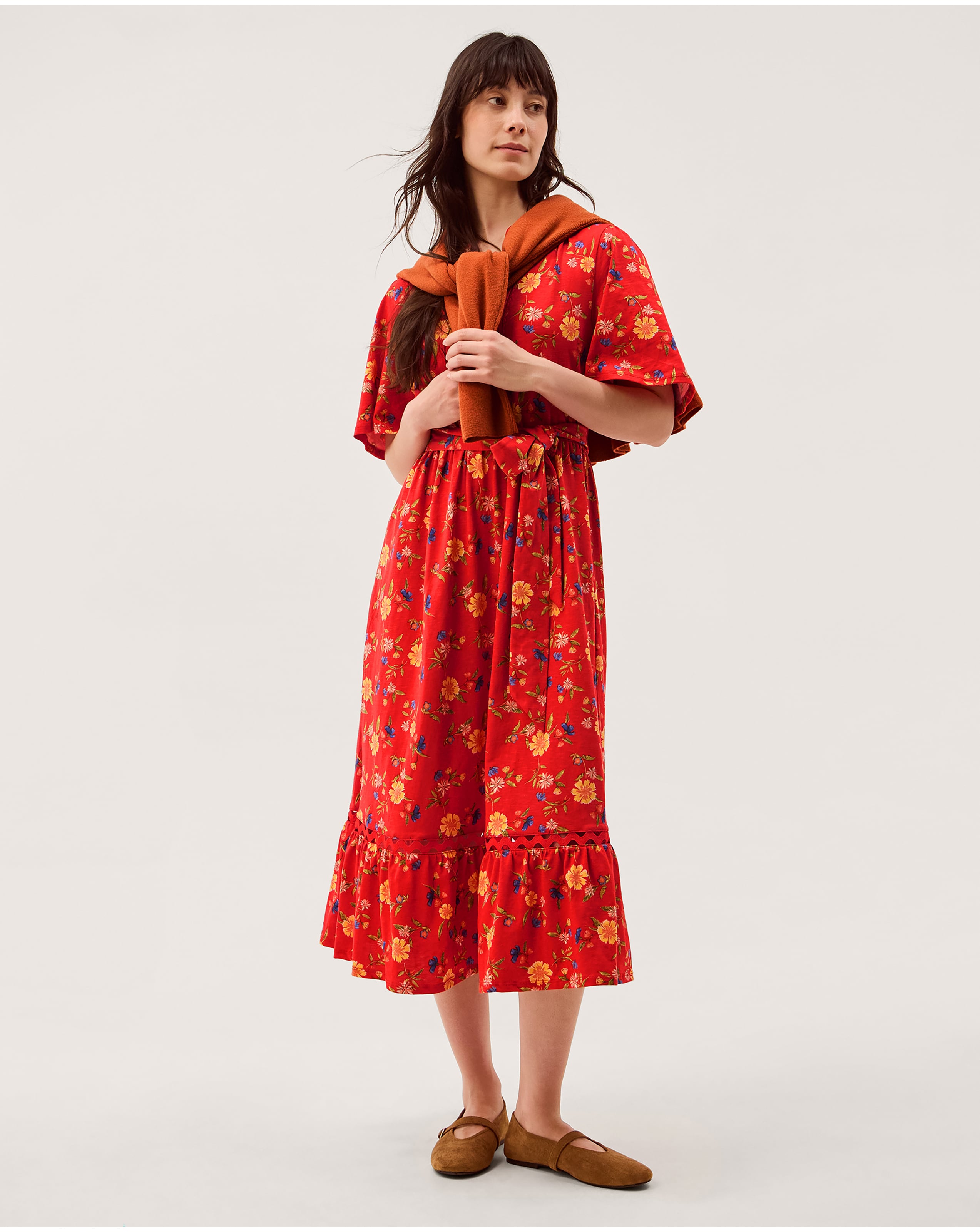 Monsoon Libby Floral Jersey Midi Dress