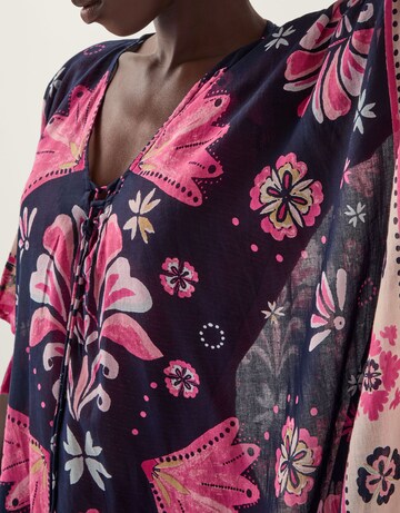 Monsoon Abbie Floral Print Mini Kaftan