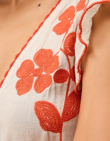 Monsoon Rhea Embroidered Linen Blend Top