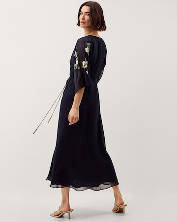 Monsoon Clara Floral Embellished Midi Wrap Dress
