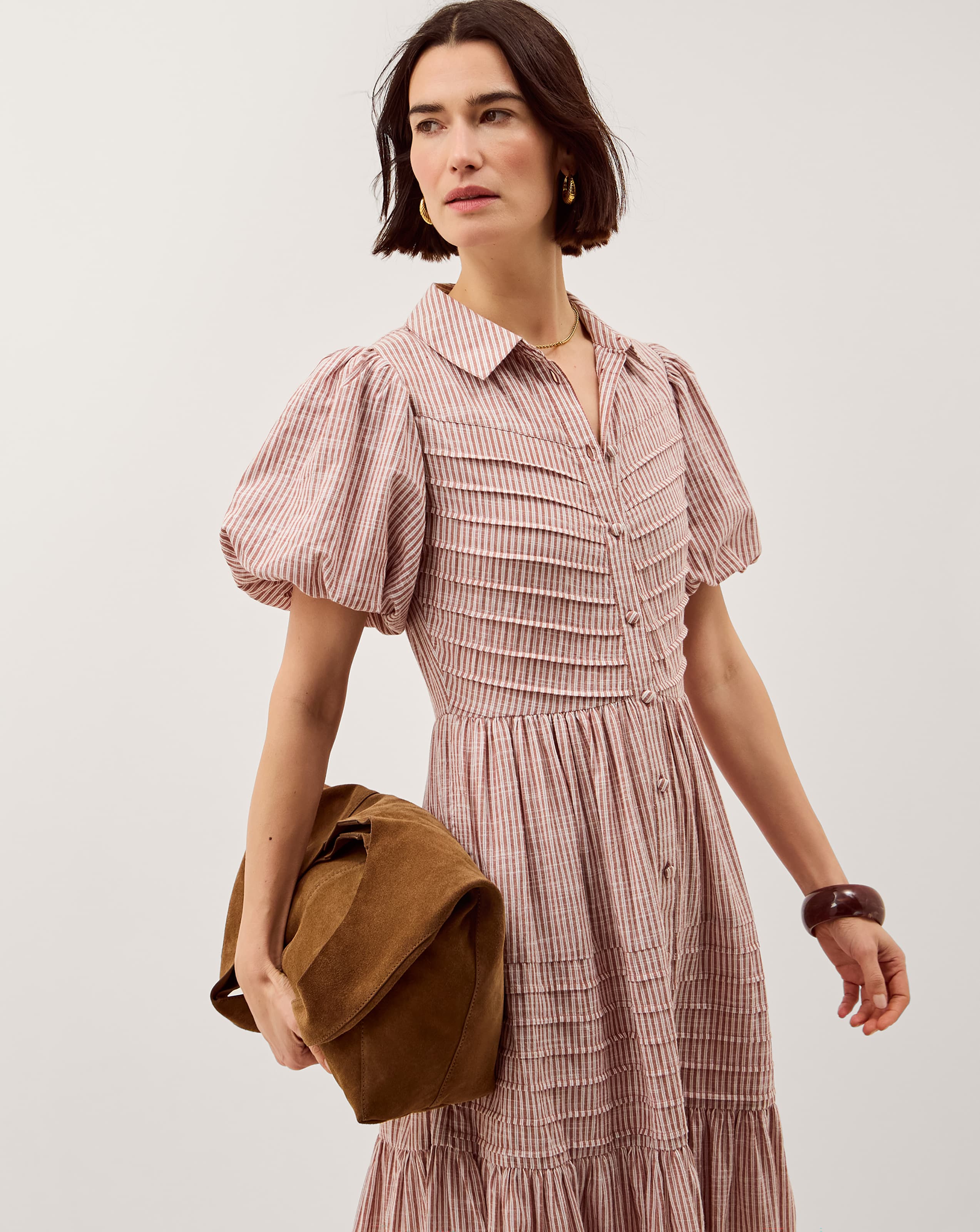 Monsoon Winnie Stripe Midi Dress