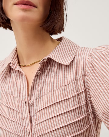 Monsoon Winnie Puff Sleeve Stripe Midi Dress