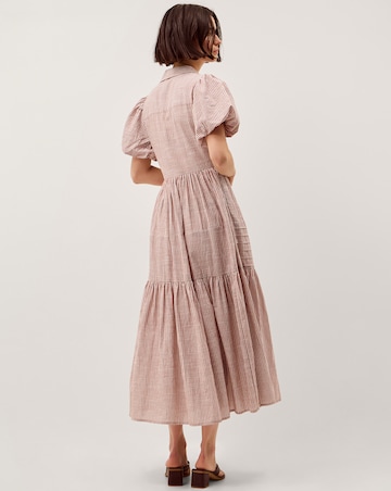Monsoon Winnie Puff Sleeve Stripe Midi Dress