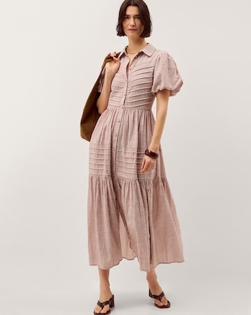 Monsoon Winnie Puff Sleeve Stripe Midi Dress
