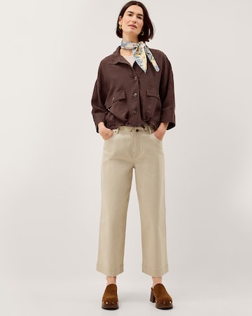 Monsoon Marie Funnel Neck Linen Blend Jacket