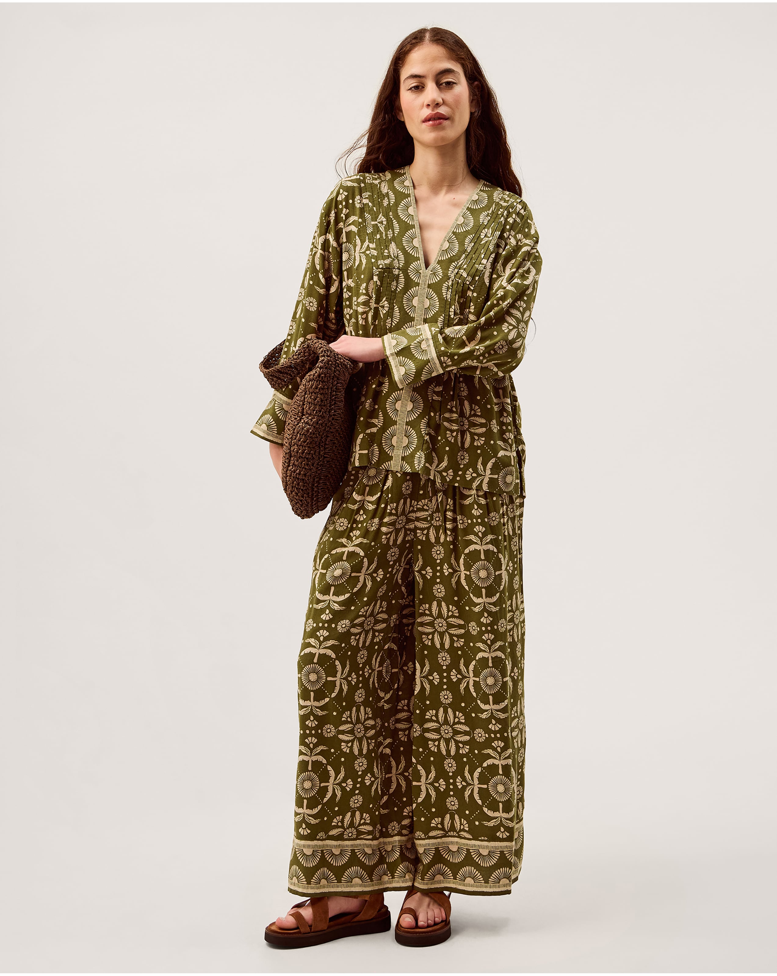 Monsoon Thalia Floral Wide Leg Trousers