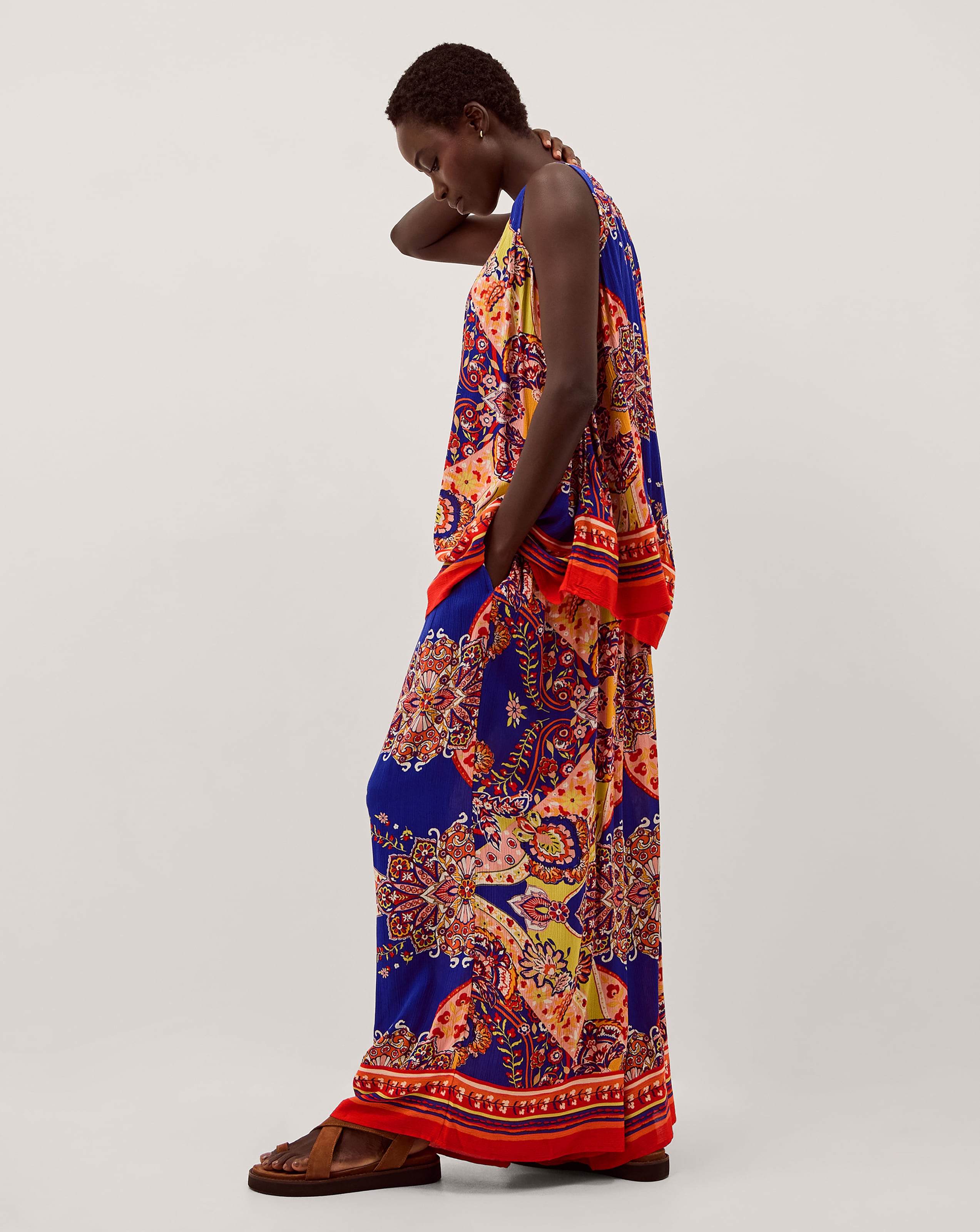 New In - Monsoon Padma Printed Palazzo Trousers