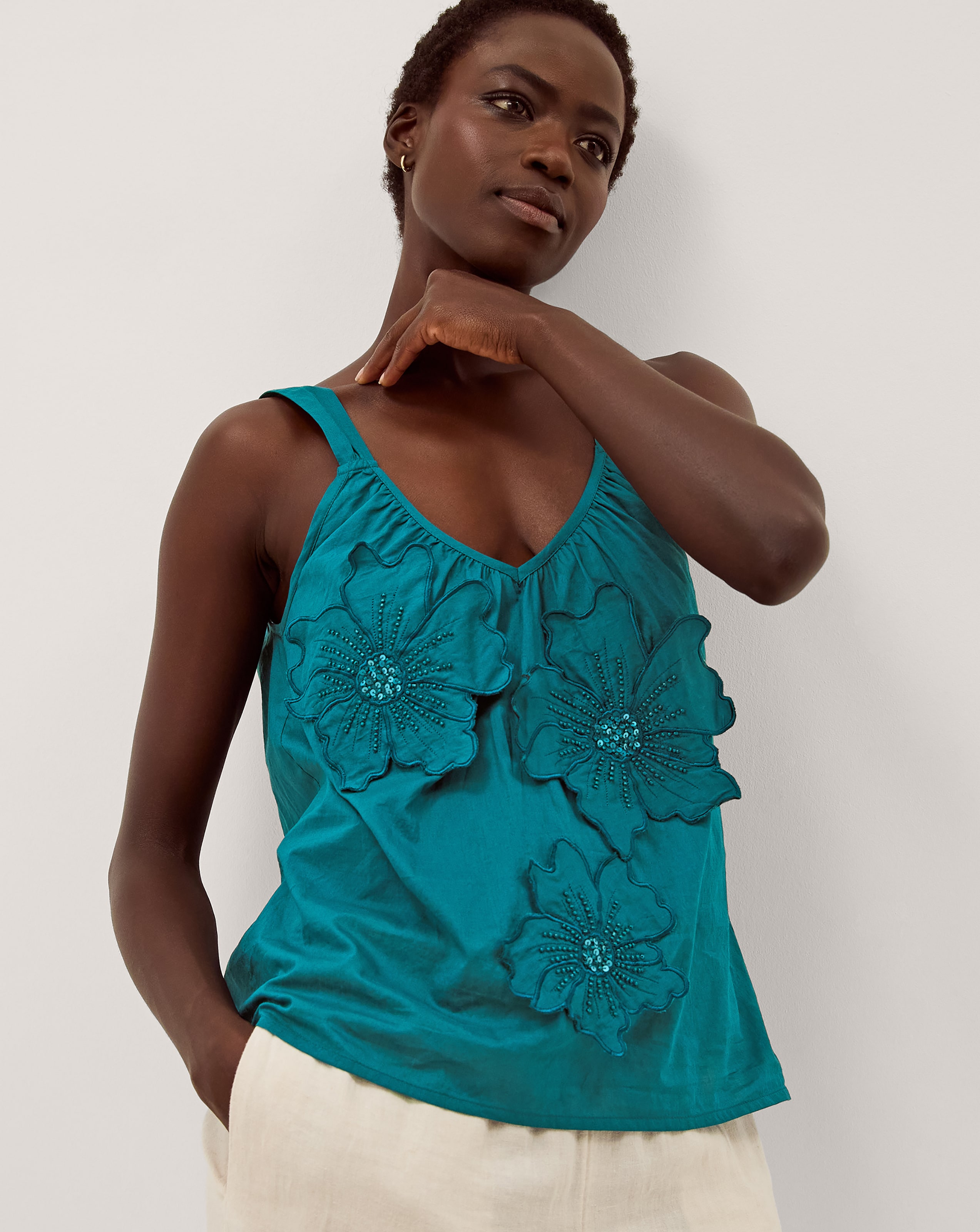 New In - Monsoon Rosalie Sleeveless Floral Top