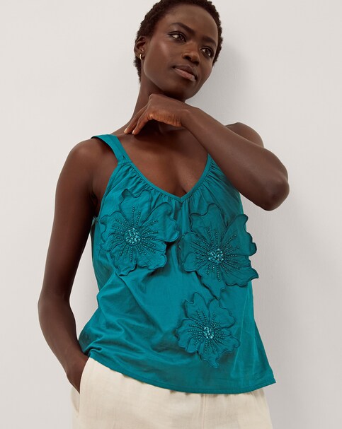 Monsoon Rosalie Sleeveless Floral Top
