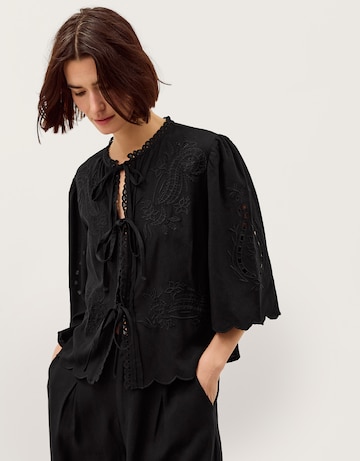 Monsoon Cindy Embroidered Tie Front Top