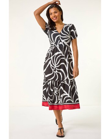 Roman Linear Border Shirt Dress