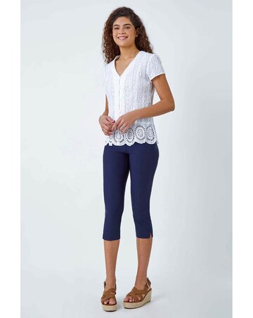 Roman Cotton Embroidered Crinkle Blouse