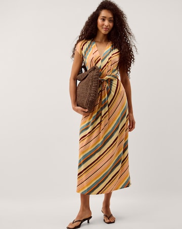 Monsoon Tola Stripe Jersey Midi Dress