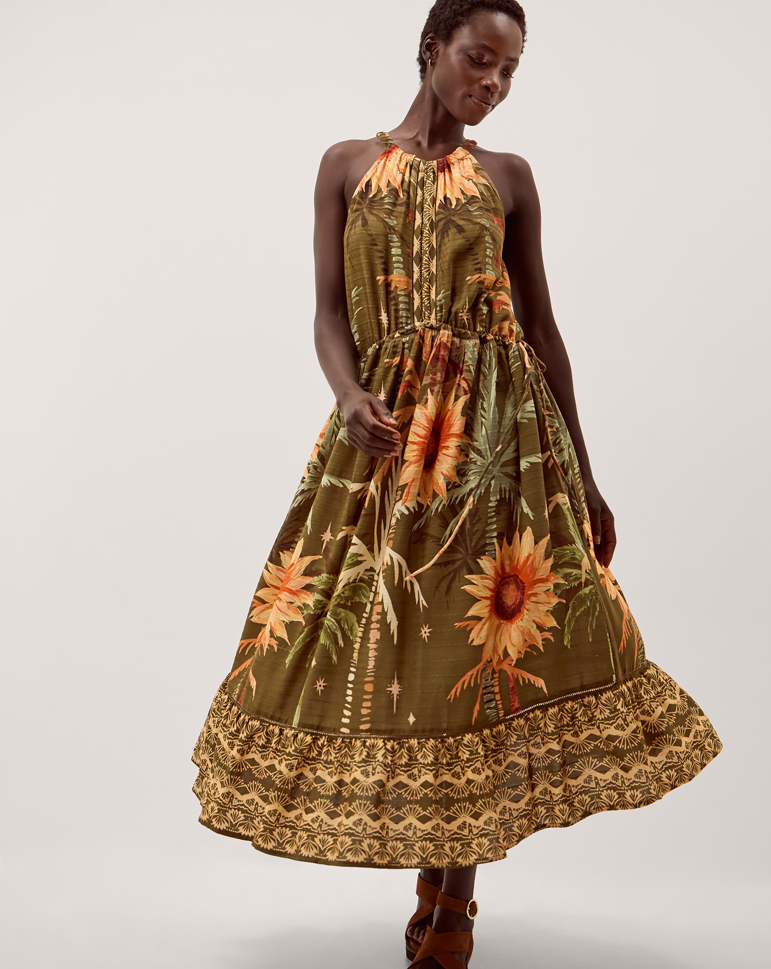 New In - Monsoon Fallon Tropical Print Midi Dress