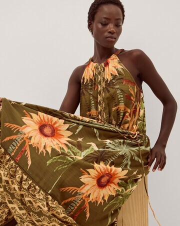 Monsoon Fallon Tropical Print Midi Dress