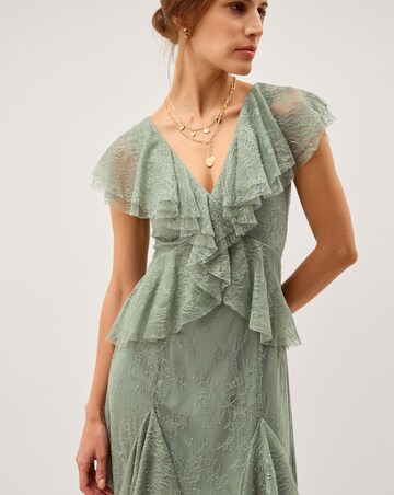 Monsoon Alda Ruffle Lace Midi Dress
