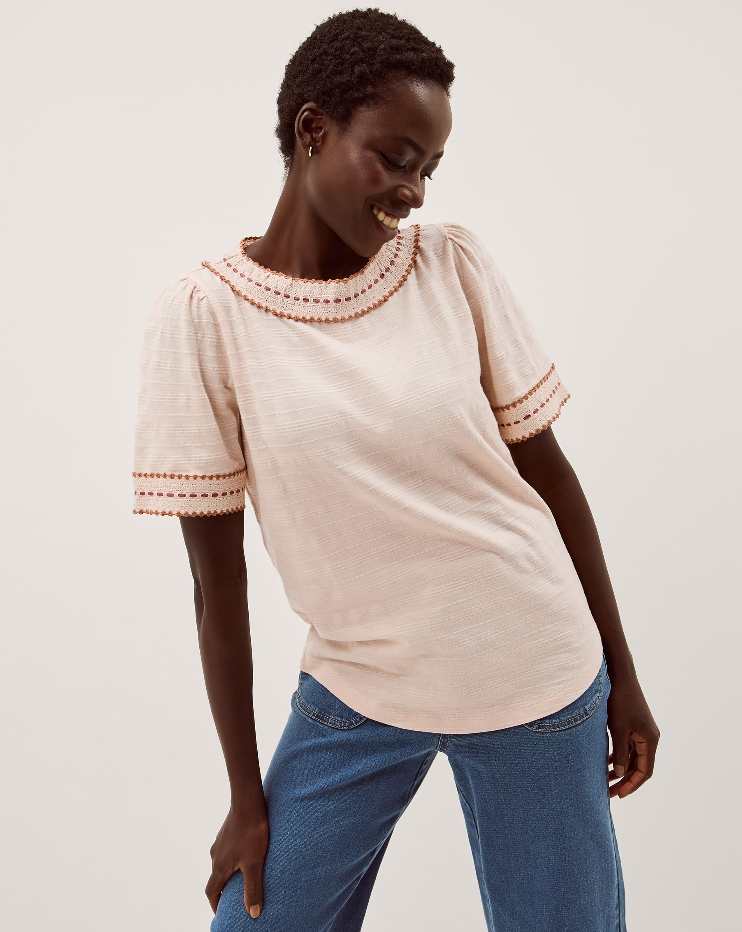 Monsoon Tina Trim Jersey T-Shirt