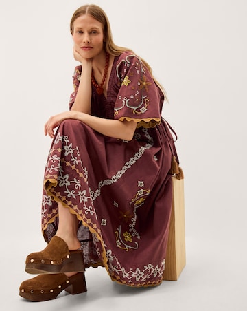Monsoon Greta Embroidered Midi Dress