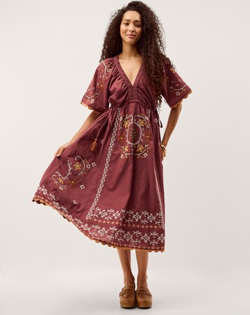Monsoon Greta Embroidered Midi Dress