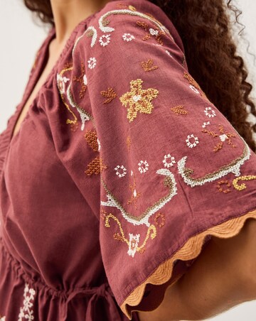 Monsoon Greta Embroidered Midi Dress