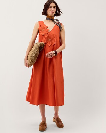 Monsoon Rosalie Floral Cotton Midi Dress