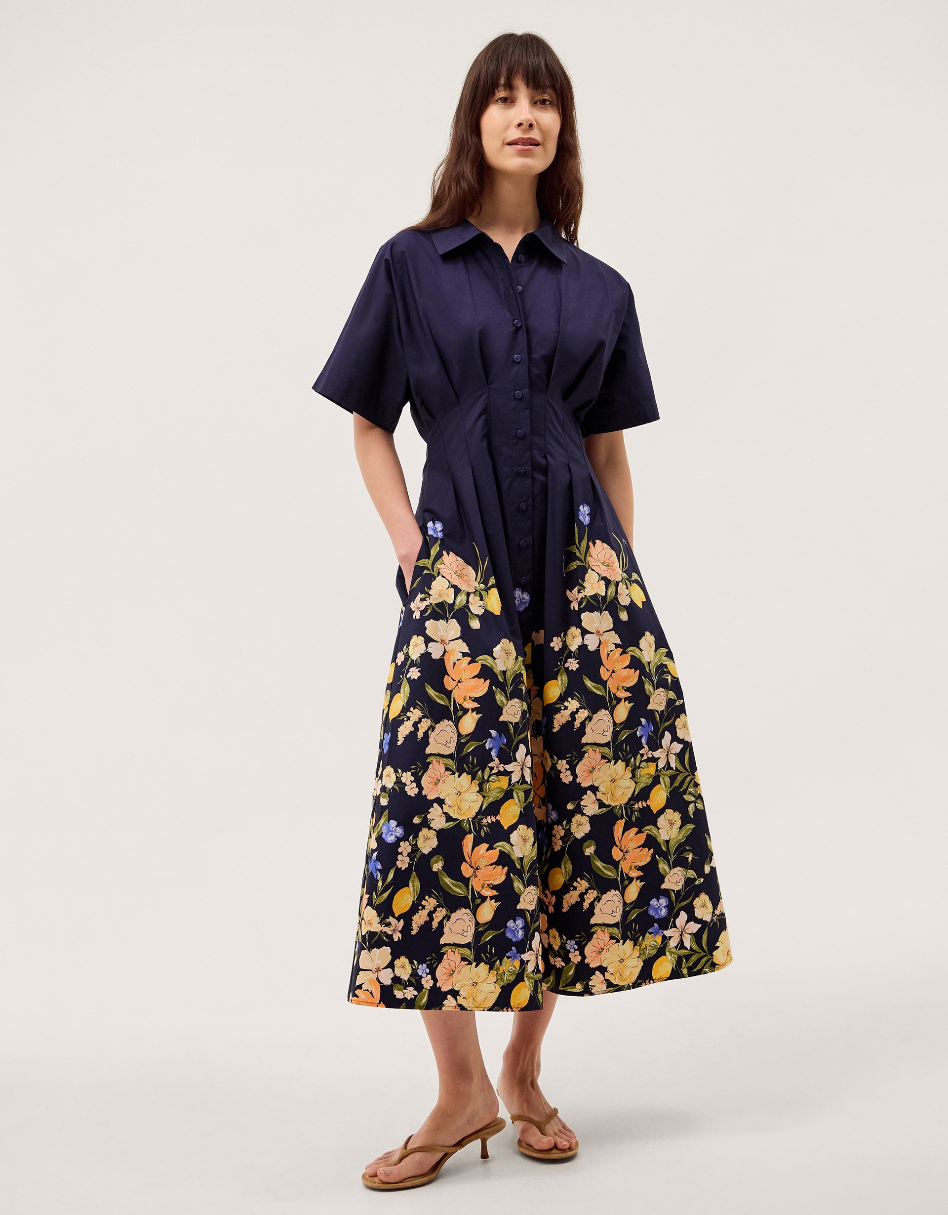 Monsoon Suri Floral Print Midi Dress