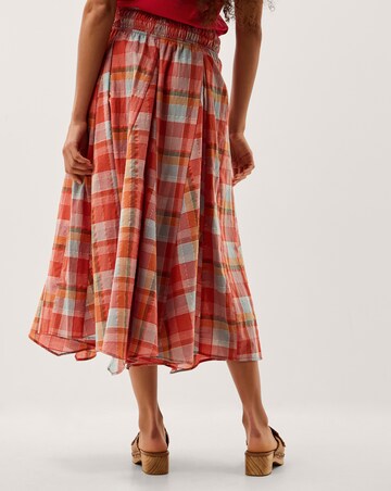 Monsoon Cecily Check Midi Skirt