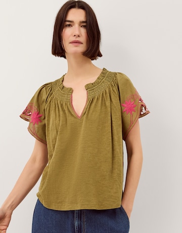 Monsoon Fiona Embroidered Cotton Top