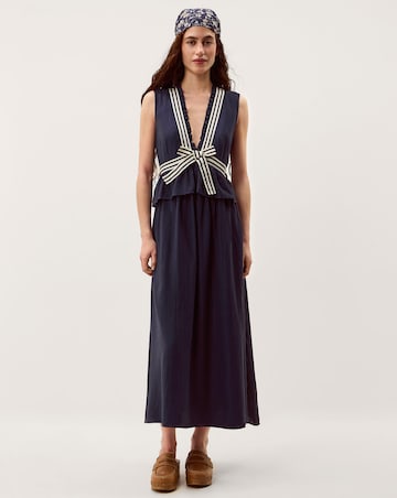Monsoon Cece Stripe Bow Midi Dress