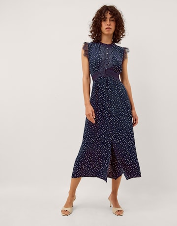 Monsoon Cleo Lace Polka Dot Midi Dress