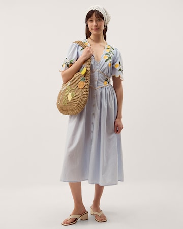 Monsoon Marisol Lemon Stripe Midi Dress