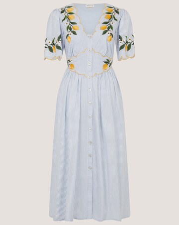 Monsoon Marisol Lemon Stripe Midi Dress