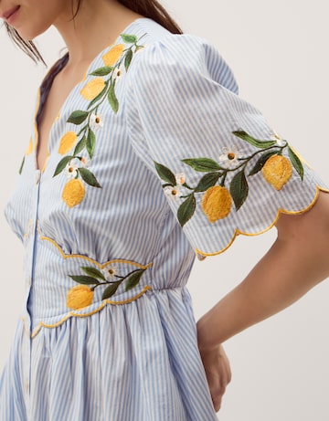 Monsoon Marisol Lemon Stripe Midi Dress