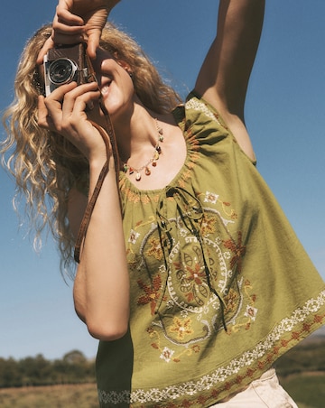 Monsoon Greta Floral Embroidered Top