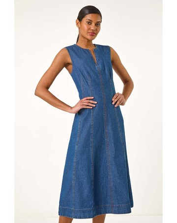 Roman Panel Detail Midi Dress