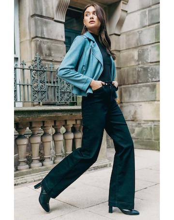 Roman Wide Leg Stretch Denim Jeans