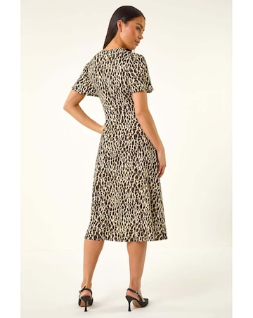 Roman Petite Animal Print Midi Dress