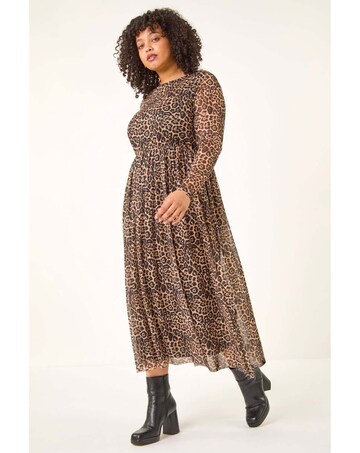 Roman Curve Animal A-Line Stretch Dress