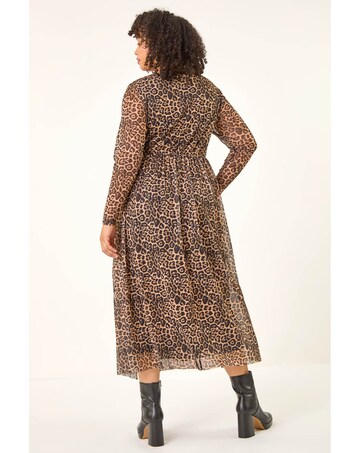 Roman Curve Animal A-Line Stretch Dress