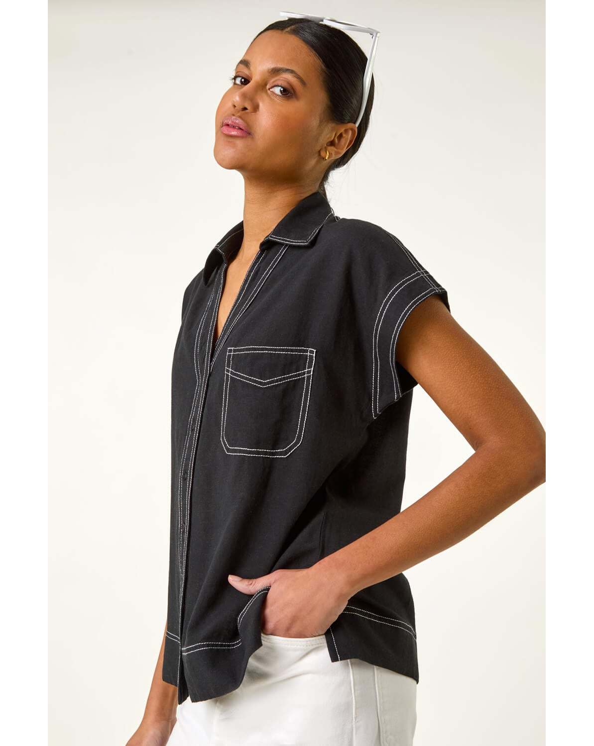 Roman Contrast Stitch Shirt