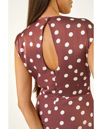 Roman Polka Dot Boat Neck Dress