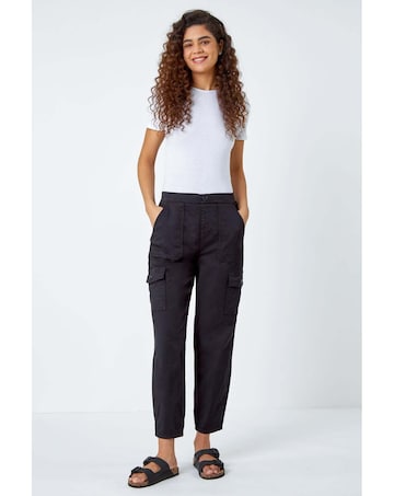 Roman Elastic Waist Stretch Trousers