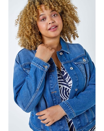 Roman Curve Cotton Denim Jacket