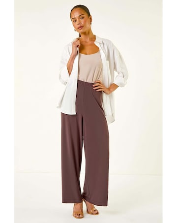 Roman Petite Wide Leg Stretch Trouser