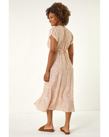 Roman Ditsy Lace Trim Midi Dress